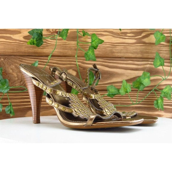 LINEA Paola Sz 8.5 M Gold Gladiator Leather Women Sandals - Picture 4 of 10